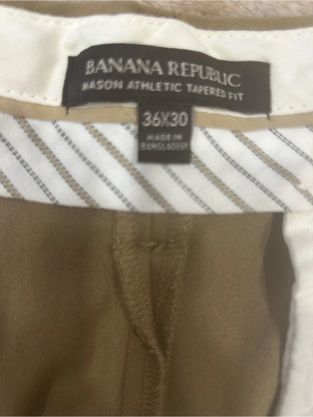 Banana Republic pants mens 36 x29Mason Athletic Tapered Fit Chinos Khaki Stretch